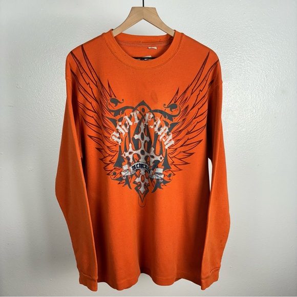Vintage Phat Farm Mens Thermal T Shirt Long Sleeve Graphic Y2K Punk Grunge 2XL - Picture 1 of 5